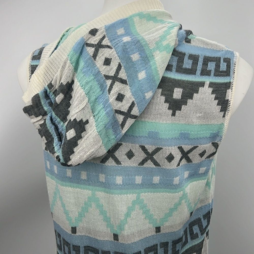 Say What medium native inspired print open cardigan hoodie - Picture 5 of 7